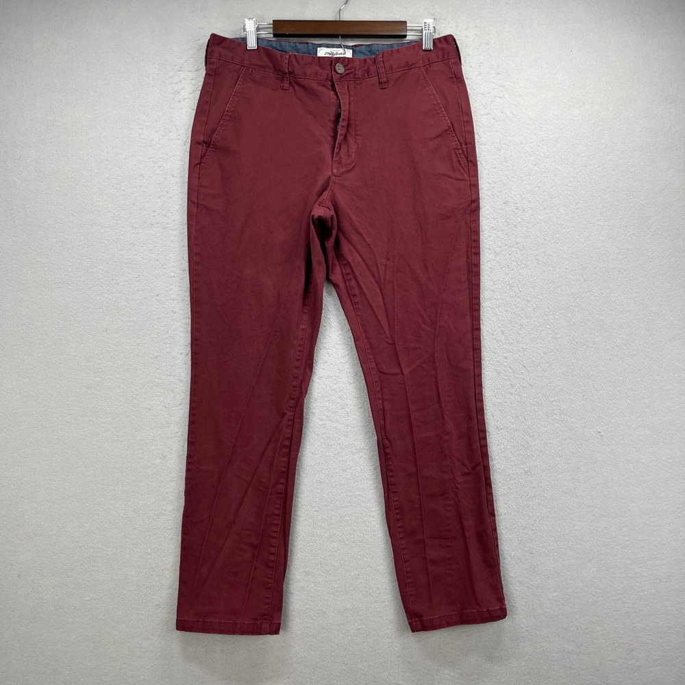 Flag & Anthem Chino Pants Mens 35x30 Red Slim Fit Cotton Stretch Casual Preppy